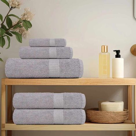vidaXL Serviettes d'invité FROGN 2 pcs gris 30x50 cm 360 g/m² (1/5)