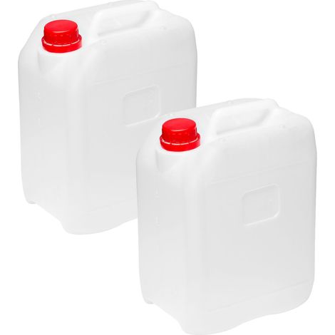 Garronda Jerrican Eau sans BPA jerrican Alimentaire d'eau bidon 5L jerrican Eau 5L bidon Etanche Reservoir Eau Camping Car bidon Eau Camping Accessoires 2 Pack Blanc GD-0082