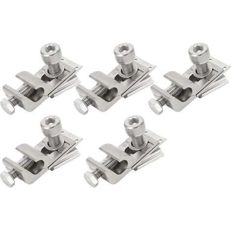 Lot de 5 pinces de mise à la terre photovoltaïques en alliage d'aluminium et acier inoxydable, bornes de connexion pour installation solaire (1/5)