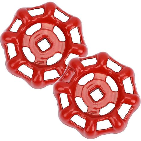 Lot de 2 vannes métalliques pour tuyau d'eau 6x6 mm, vanne à bille en fer, robinet à poignée rouge, vanne d'arrêt de rechange compatible avec volant PD WHBYV (1/4)