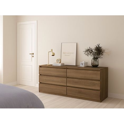 Dmora - Credenza Victoire, Buffet da soggiorno, Madia da salotto, Dispensa da cucina, 154x50 h68 cm, Rovere (1/5)