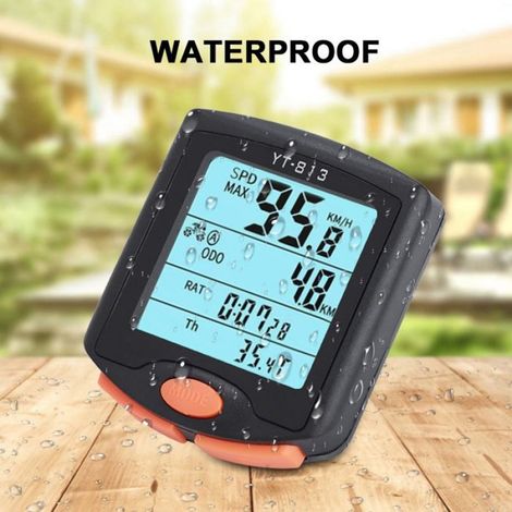 Compteur Kilométrique - Filaire - Étanche IP65 - Écran LCD Rétroéclairé - Vitesse Distance Heure - Pour Vélo - 1 Pièce (1/5)