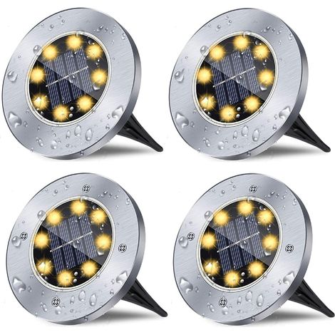 Luces solares impermeables para jardín, luces solares mejoradas, brillantes e impermeables para instalación en el suelo, iluminación paisajística para entrada de vehículos, patio, terraza, césped, ter (1/5)