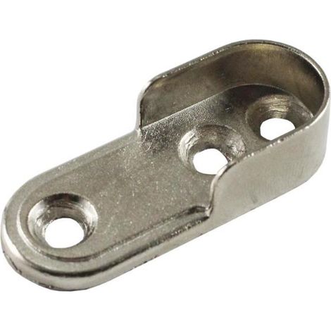 BRICOTUBO soporte lateral oval niquel , Soporte lateral oval níquel Adecuado para barras de cortina Metal niquelado No incluye tornillos Válido para tubo oval de 22 (1/2)