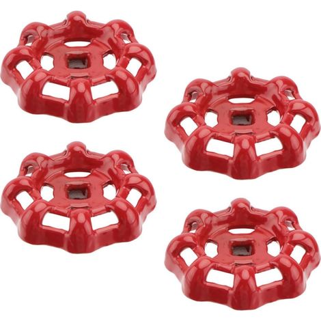 4 Pièces Poignée de Vanne en Fer Rouge pour Robinet (1/5)