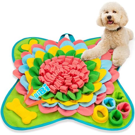 Tappetino olfattivo per cani, gioco interattivo con cibo, antiscivolo, 50x50 cm, lavabile. (1/4)