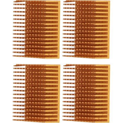 Dissipateur thermique en alliage d'aluminium 8 pièces pour composants électroniques, conception à fentes, 50x50x15mm, couleur or (sans support adhésif). (1/5)