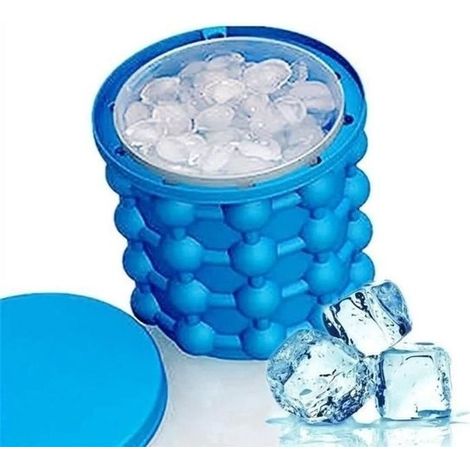 [JAMAIS UTILISE] SHOP-STORY Seau à glace - Machine à glaçons - Glaçons - 2 en 1 - Seau en silicone (1/3)