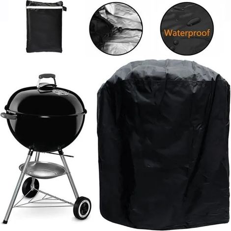 Housse imperméable pour barbecue, housse robuste pour gril à gaz 70 x 70 cm, coupe-vent, facile à nettoyer, noire (1/4)