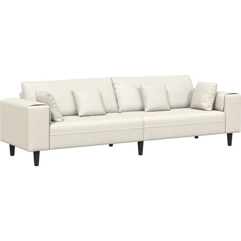 Canapé,Sofa pour Salon,Banquette en velours avec coussin Crème 208 cm Velours CFW161619 (1/5)