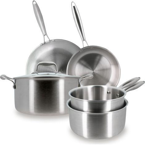 Batterie de cuisine 5 pièces en acier inoxydable, TRINOX