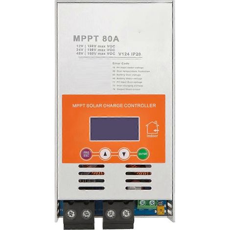 Verbesserter V124 80A MPPT Solar-Laderegler, 12V/24V/48V automatisch, für LiFePO4 Lithium-Batterien (1/5)