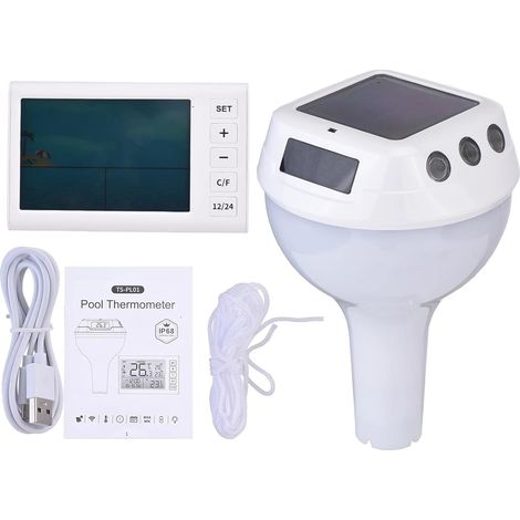 Thermomètre à Eau Thermomètre De Piscine À Énergie Solaire Avec Éclairage Ambiant RVB, Capteur De Température De Piscine, Indicateur De Confort (1/5)