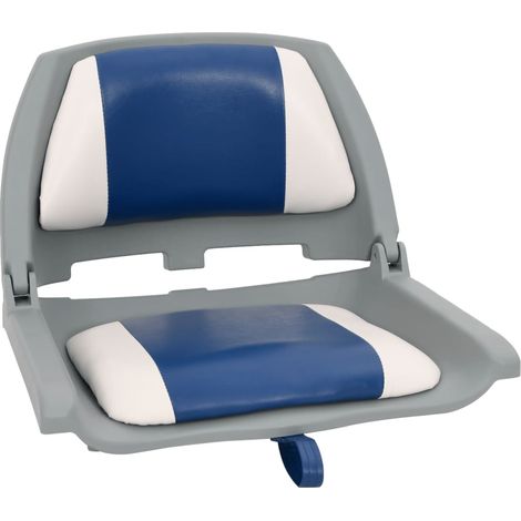 Maison Exclusive - Set Sedile per Barca Pieghevole 4pz con Cuscino Blu-Bianco