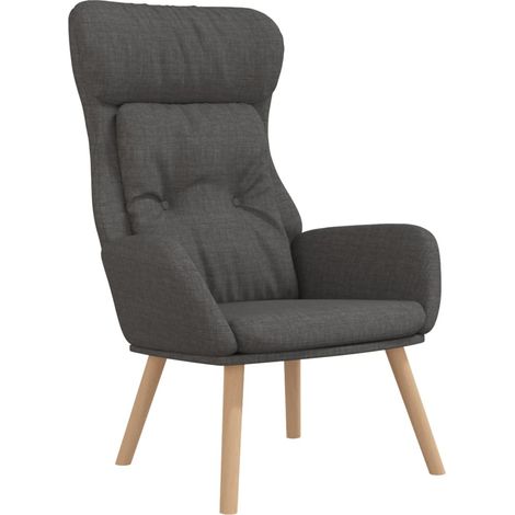 Poltrona lounge divano design moderno in tessuto grigio scuro DEC026688