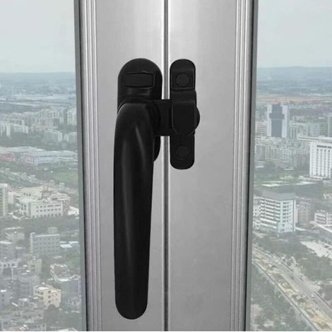 Innenfenstergriff, Schiebefenster, Fenster- und Terrassentürzubehör (schwarz, links) (1/5)