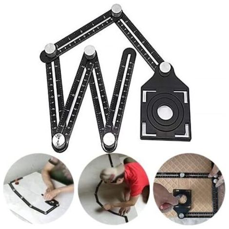 Règle de mesure d'angle - Règle multi-angles - Facile à mesurer - Pour bricoleurs, bricoleurs, charpentiers, carreaux, artisans (1/5)