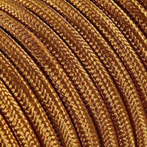 Fil Électrique Tissu Cognac 2x0,75mm² - Câble Électrique Textile de Qualité