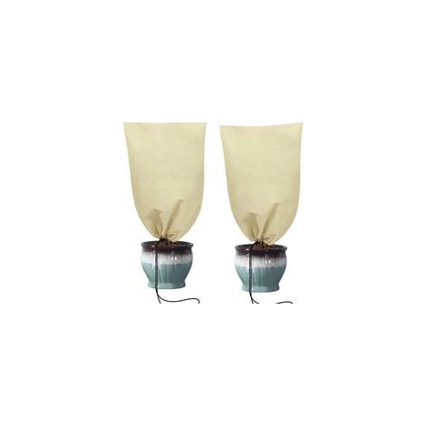 Voile d Hivernage, 2pcs Voile d'Hivernage, Housses de Protection pour Plantes, avec Cordon de Serrage Voile d'hivernage, Peut être Froid, Résistant aux Intempéries, Chaud, Réutilisable(80 120cm)