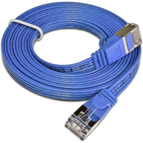 Slim Wirewin PKW-STP-SLIM-KAT6 5.0 BL RJ45 Câble réseau, câble patch CAT 6 U/FTP 5.00 m bleu plat 1 pc(s) (1/2)