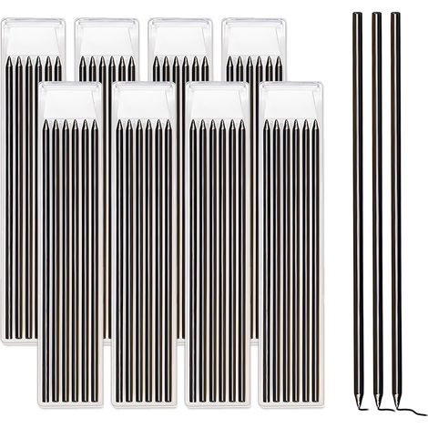 Mines Crayon Chantier, 48 Pcs 2.8mm Recharges de Crayons de Charpentier, Solides Mines de Crayon pour Architecte Dessin Construction, Un marquage précis (Noir) (1/5)