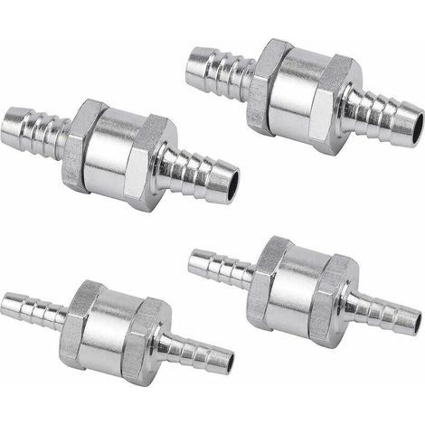 Set de 4 Clapet Anti-retour Gasoil 6/8/10/12mm, Valve à Carburant en Alliage d'aluminium avec Flèche pour pour Essence Diesel Voiture Bateau Moto (1/4)