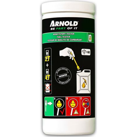 Testeur d’essence 2-en-1 – Boîte de 60 bâtonnets – Vérification qualité carburant E10 et 2 temps – Détection eau et contamination – Arnold