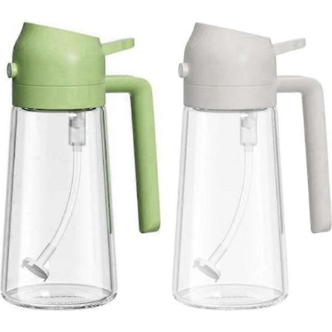 2 pouces 1 huile distributeur et pulvérisateur huile about 16oz verre huile spray distributeur bouteille 2 pièces et (1/5)