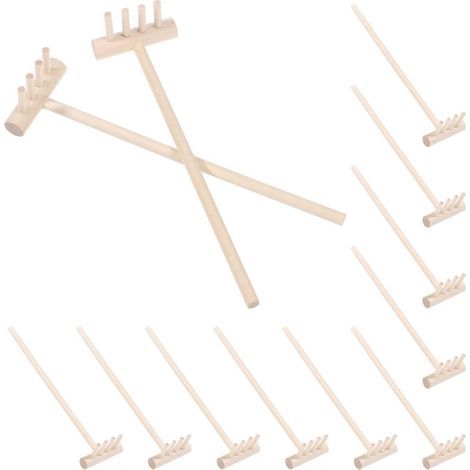 12 mini râteaux de jardin zen, outils de jardinage de table pour bac à sable, décoration de bureau-14X3.5CM (1/4)