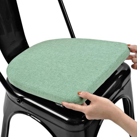 Coussin magnétique en tissu tissé de 35,6 x 35,6 cm pour chaise en métal, antidérapant amélioré pour salle à manger, cuisine, café (forme de U, vert clair, 1 pièce) (1/5)