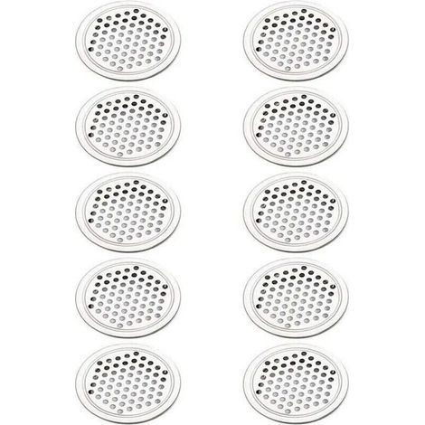 20 Pieces Round Stainless Steel Ventilation Grille, Circle Ventilation Cover for Cabinets, Closets, Exhaust Air Vent, Kitchen Furniture Air Vent (53mm) (1/4)