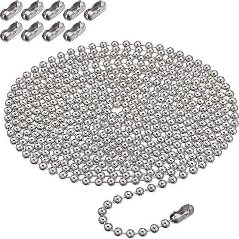 Chaîne à billes en fer argenté de 3 m Accessoires pour meubles, rideaux et stores enrouleurs (1/5)