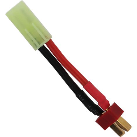 Câble de conversion batterie fiche mâle T vers femelle mini Tamiya 14AWG 8cm fil silicone souple (1/5)