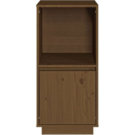 Buffet de Cuisine en Bois Massif Pin, 38x35x80 cm, Meuble Rangement Style Rustique Couleur Miel, Étagère de Stockage pour Salle à Manger (1/5)