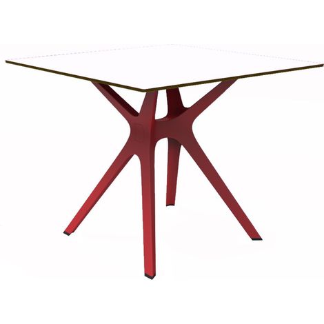 Mesa cuadrada interior 90x90 rojo - blanco VELA S Resol (1/5)