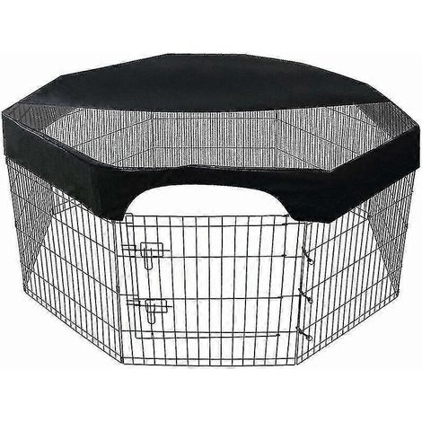 Housse de parc pour animaux de compagnie de 61 cm (24 pouces), 8 panneaux octogonaux, en filet, protection solaire, imperméable. (1/5)