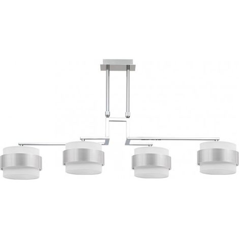 Lampada Bremen 4LP Cromo/Bianco-Argento 4xE14 (5065x94x34cm)