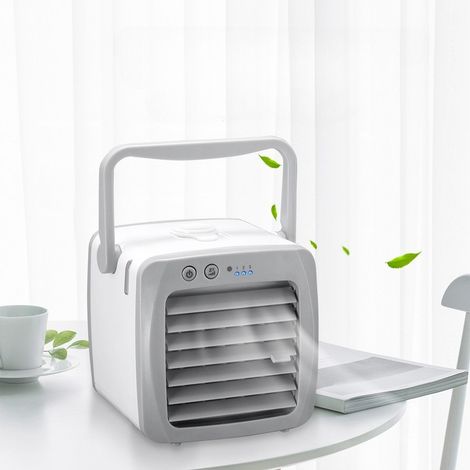 Refroidisseur d'air portable, mini refroidisseur d'air domestique, humidificateur rechargeable USB, petit ventilateur de bureau (1/5)