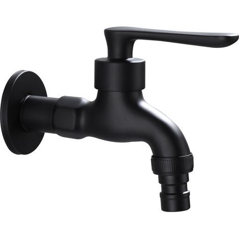 Wall mounted washing machine faucet, garden hose faucet, laundry room faucet, black kitchen faucet, vintage two faucet faucet, utility sink faucet, bath faucet (1/3)