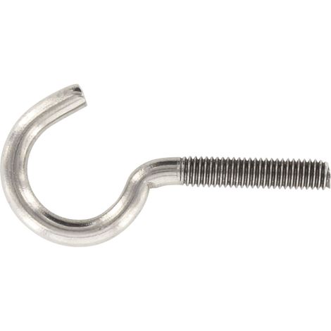 Schraubhaken mit metrischem Gewinde gebogen M 5x50 Edelstahl A2