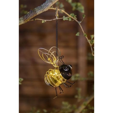 Lampe solaire Abeille - GALIX - 4 LED blanches - 8 heures d'éclairage - Métal et verre (1/3)