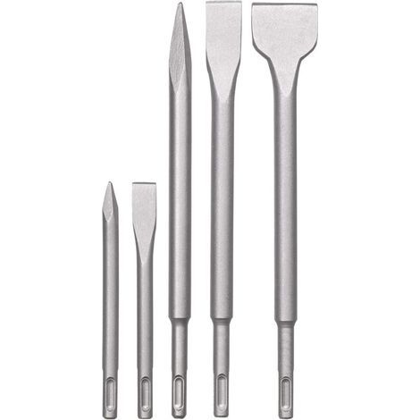SDS-Plus Jeu de burins marteau, jeu de 5 burins pour la pierre et le béton dans un coffret en plastique (1/3)