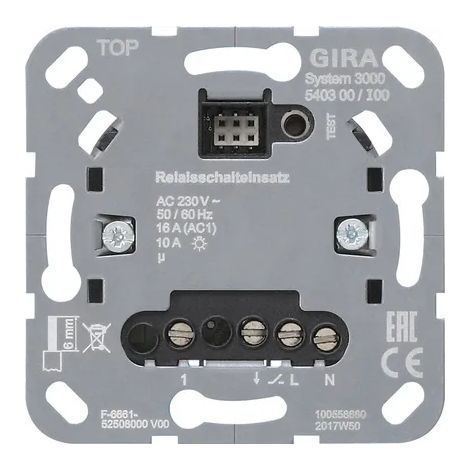 Gira S3000 Elemento conmutación relé Empotrado [540300], 5403 00
