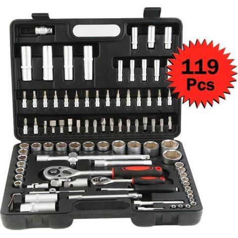 Coffret de Douilles Embouts et Clés à Cliquet 1/2-inch et 1/4-inch de Dégagement Rapide 94 Pièces (1/3)