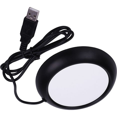 Chauffe-tasse USB aspect bois, sous-tasses chauffantes pour boissons chaudes, tapis chauffant pour thé et café, noir. (1/5)
