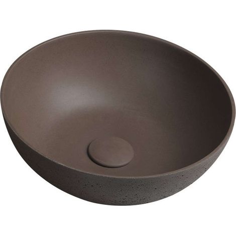 Sapho Formigo - Aufsatzwaschbecken Durchmesser 39 cm, ohne Überlauf, ohne Hahnloch, matt dunkelbraun FG315 (1/5)