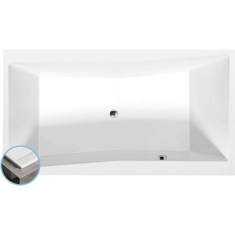 Baignoire rectangulaire QUEST SLIM 180x100x49cm, blanche (1/4)