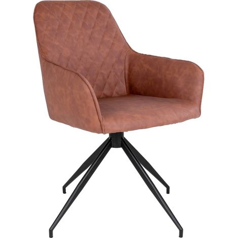 Esstischstuhl "Palma" - PU-Kunstleder - Vintage Braun