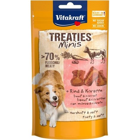 Vitakraft Treaties Minis Bœuf/Carotte – Friandises savoureuses et saines pour chiens (1/2)