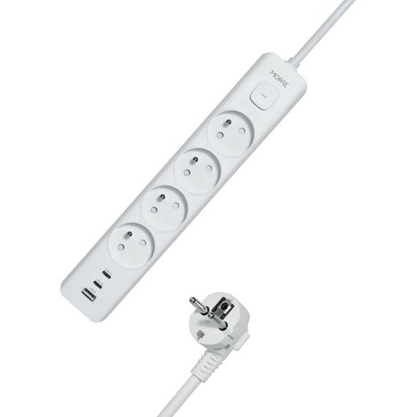Regleta eléctrica Tiross morre 4G USB, 2xUSB C, 1,5 m